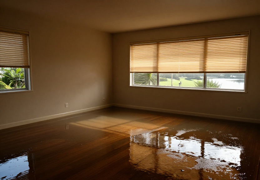 Water-damaged office in Prestons before restoration